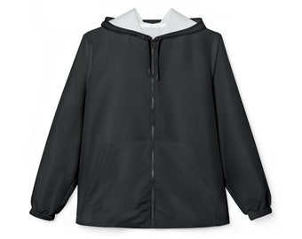 Black Windbreaker Jacket - Lightweight Unisex Outerwear, Versatile Everyday Jacket, Perfect Gift for Him or Her