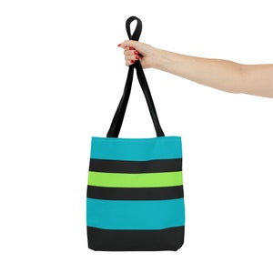 Bold Stripe Tote Bag Durable Spun Polyester with Black Handles Stylish Carrier for All Occasions Unique Present for Fashion Lovers 13" × 13''