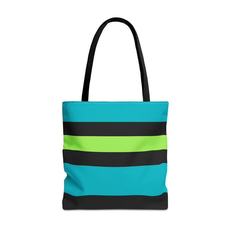 Bold Stripe Tote Bag Durable Spun Polyester with Black Handles Stylish Carrier for All Occasions Unique Present for Fashion Lovers image 2