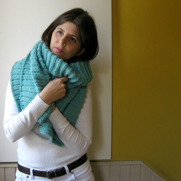 Robin Egg Blue Scarf Knitted in Merino