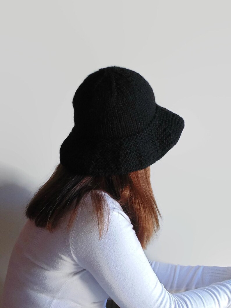 black wool cloche hat