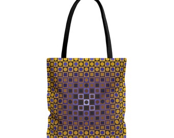 Op Art Tote Bag - Durable Spun Polyester - Stylish Everyday Carryall - Unique Art Lover Gift