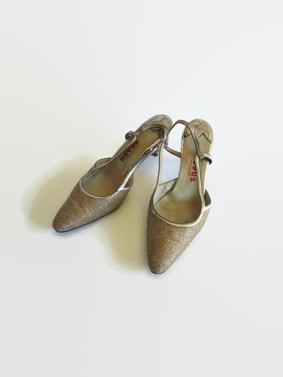 Silver Glitter Shoes, Slingback Shoes, Mod Women S