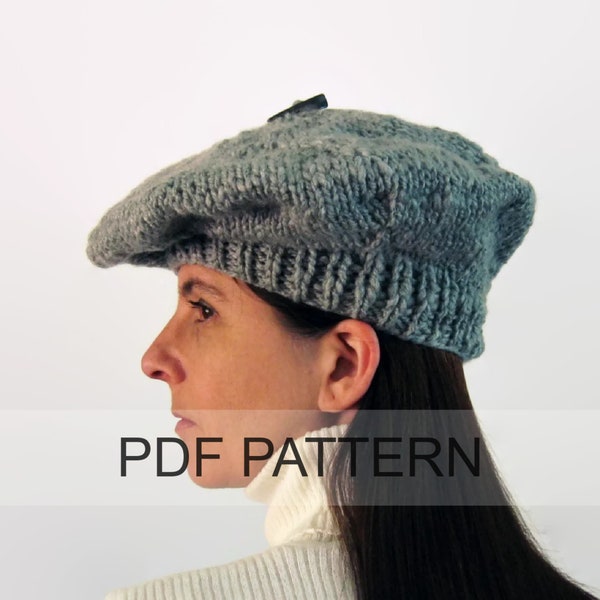 Beret Hat PDF Knitting Pattern, How to Make a Beret, Tam Hat, Instant Download