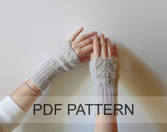 Lace Cuffs, Elegant Wristlets, PDF Knitting Pattern, Instant Download, How to Knit