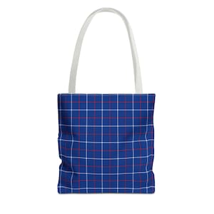 Blue Tote Bag - Stylish Checkered Reusable Shoulder Bag, Eco-Friendly Grocery & Beach Carryall, Lightweight Fashionable Shopping Tote
