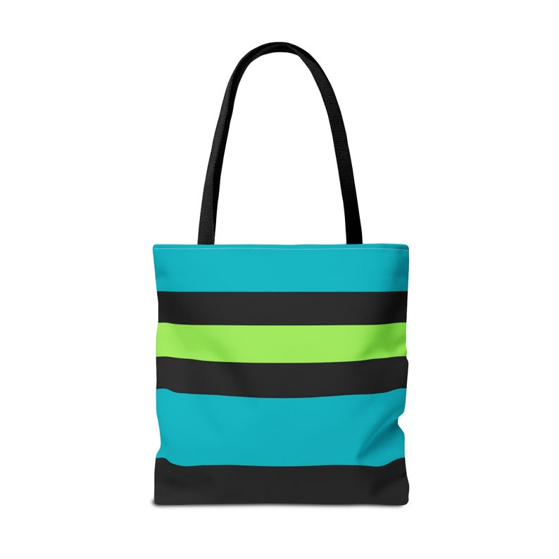 Bold Stripe Tote Bag Durable Spun Polyester with Black Handles Stylish Carrier for All Occasions Unique Present for Fashion Lovers image 1