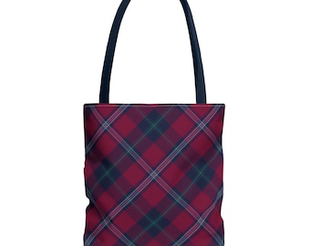 Cerise Red Tartan Tote Bag, Versatile & Spacious, Ideal for Daily Essentials - Chic Mother's Day Gift
