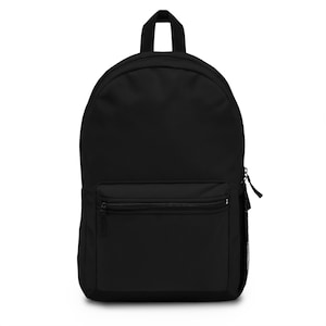 Solid Black Backpack - Minimalist Travel Packsack, School Bag, Work Back Pack, Fashionable Haversack, Black Backpack for Men