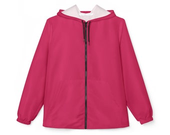 Magenta Windbreaker Jacket, Unisex Lightweight Zip-Up, Practical Fashionable Gift, Outdoor Essential