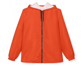 Unisex International Orange Windbreaker Jacket, Lightweight Daily Jacket, Trendy Unisex Gift Idea