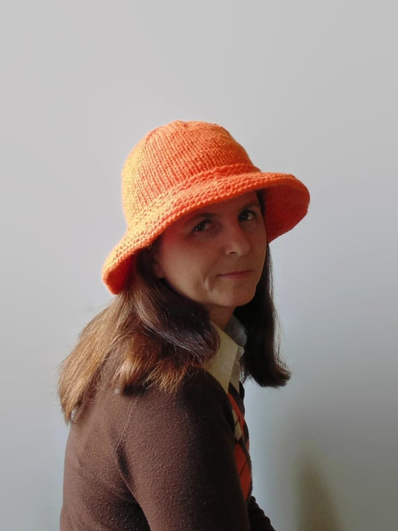 neon orange bucket hat