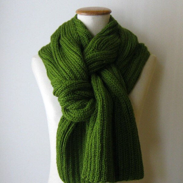 Green Cables Scarf Knitted- RESERVED for Giannabio