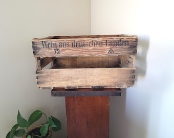 Vintage Wooden German Wine Crate: Wein Aus Deutschen Landen