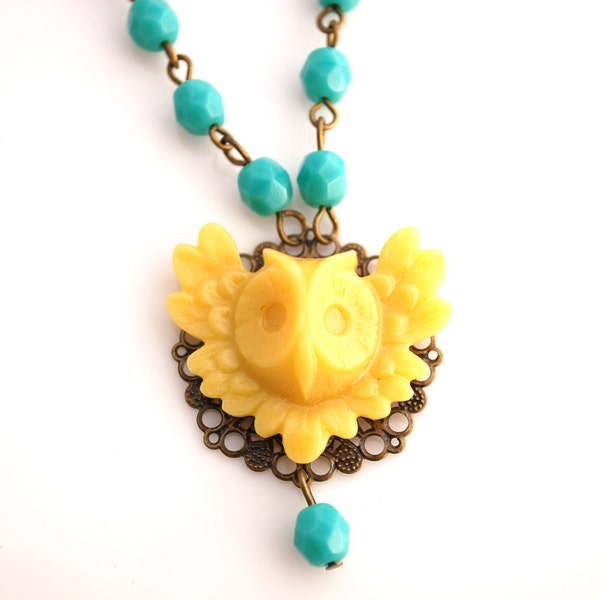 Yellow Owl Necklace Buy 3 Get 1 Free