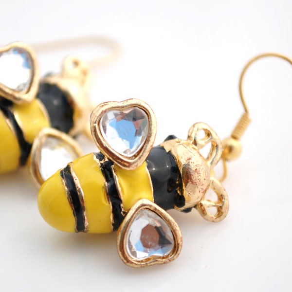 Enamel Bumble Bee Earrings