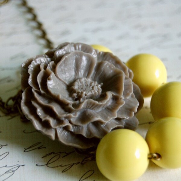 Asymmetrical Gray Poppy Necklace Buy 3 Get 1 Free