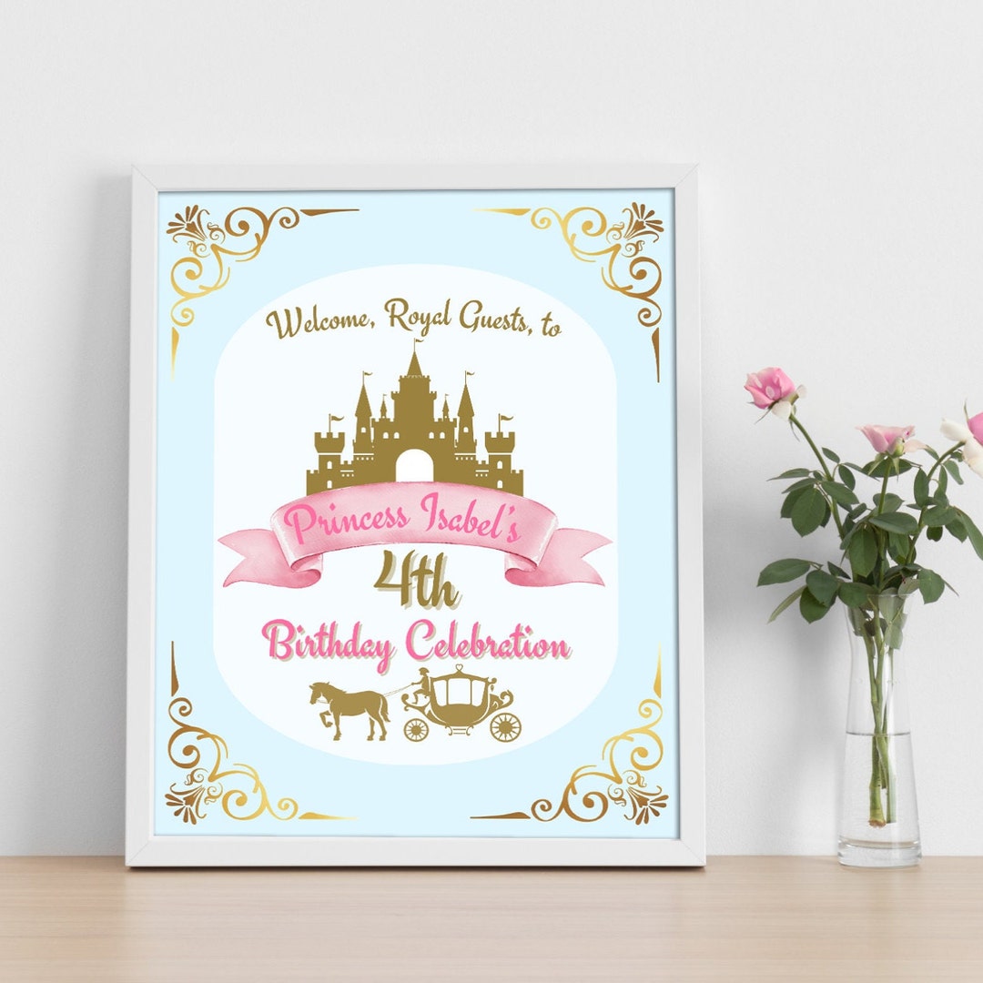 A Royal Ball Welcome Sign, Princess Birthday Party Sign, Princess ...