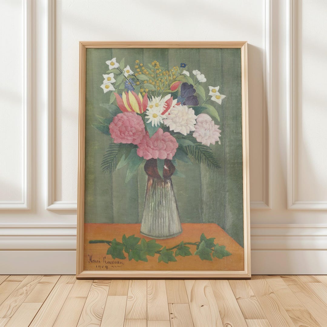 Henri Rousseau Flowers in Vases Print Rousseau Poster Rousseau Art ...