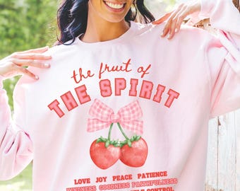 Sudadera Fruto del Espíritu: Sudadera con versículos bíblicos basados en la fe, ropa cristiana