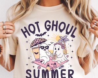 Hot Ghoul Summer Shirt Summerween Shirt Halloween Summer Spooky Summer Halloween Shirt Retro Halloween Cute Ghost Summer Vibes Comfortcolors