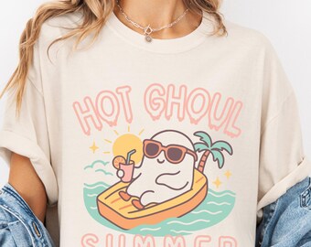 Hot Ghoul Summer Shirt Summerween Shirt Halloween Summer Spooky Summer Halloween Shirt Retro Halloween Cute Ghost Summer Vibes Comfortcolors