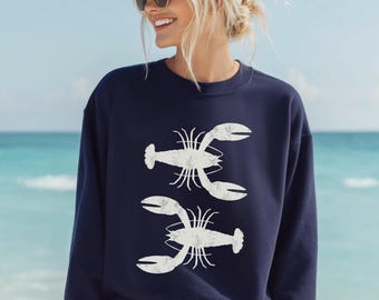 Lobster Sweatshirt Fisherman Aesthetic Maine Sweatshirt Coastal Aesthetic Cape Cod Nantucket Sweatshirt Ocean Inspired Style Eastcoast Beach