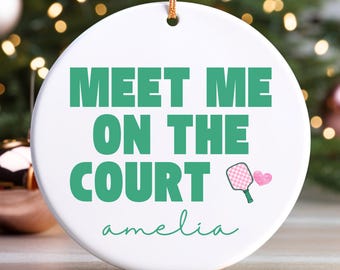 Adorno de pickleball personalizado, adorno navideño de pickleball, regalo de pickleball personalizado