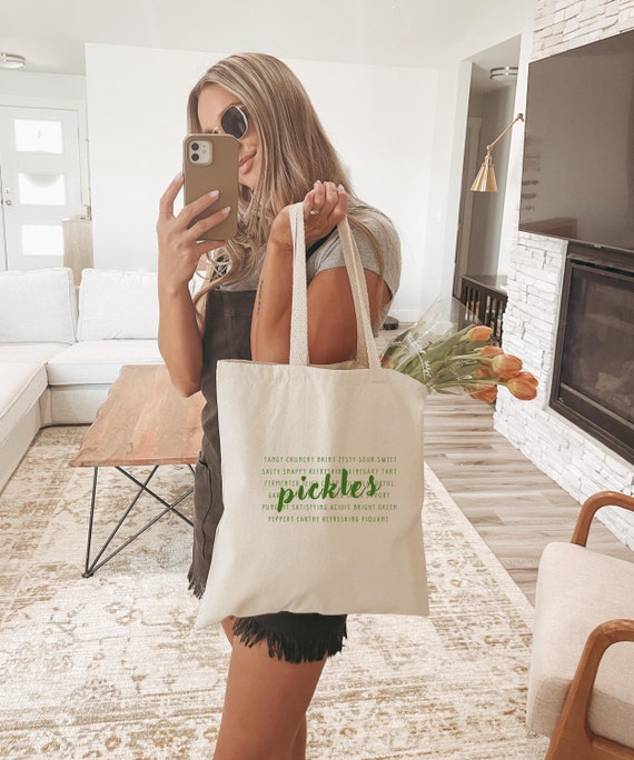 Pickles Canvas Tote Bag Veggie Tote Bag Farmers Market Tote Bag