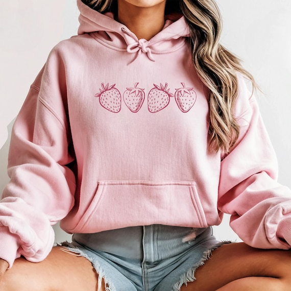Strawberry Hoodie: Cottagecore Strawberry Sweatshirt