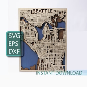 Setaball Karte, Washington State SVG, USA Ausschnitt, digitaler Download, mehrschichtige Laserschnitt, CNC-Plasma-DXF-Dateien, Lageplan