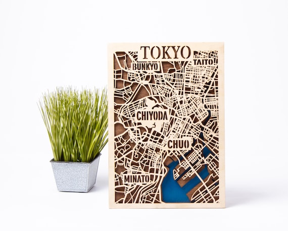 Laser Cut Tokyo Map: Layered Wood City Plan SVG (digital Download