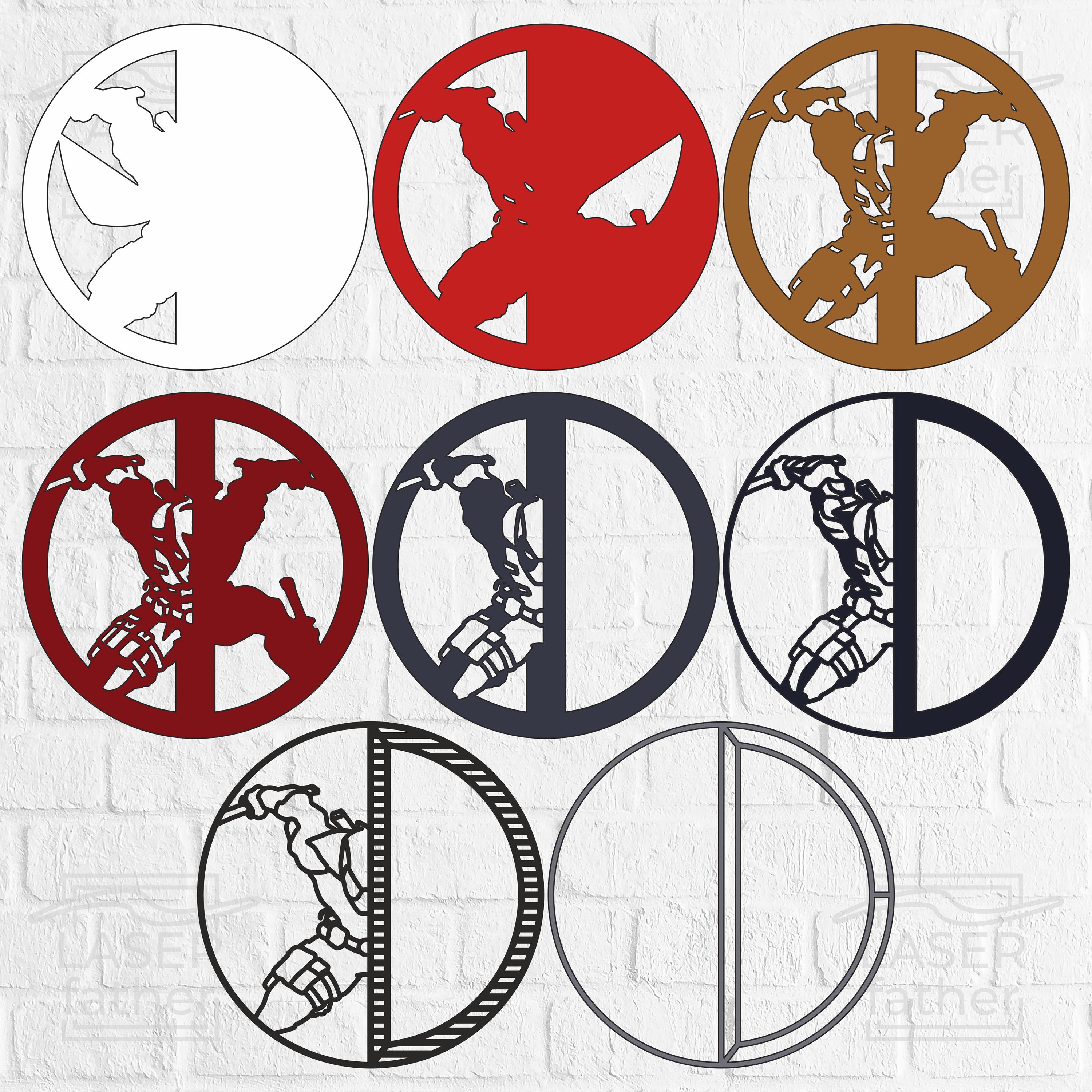 Deadpool Silhouette SVG: Multilayered Laser Cut Files (digital Download ...