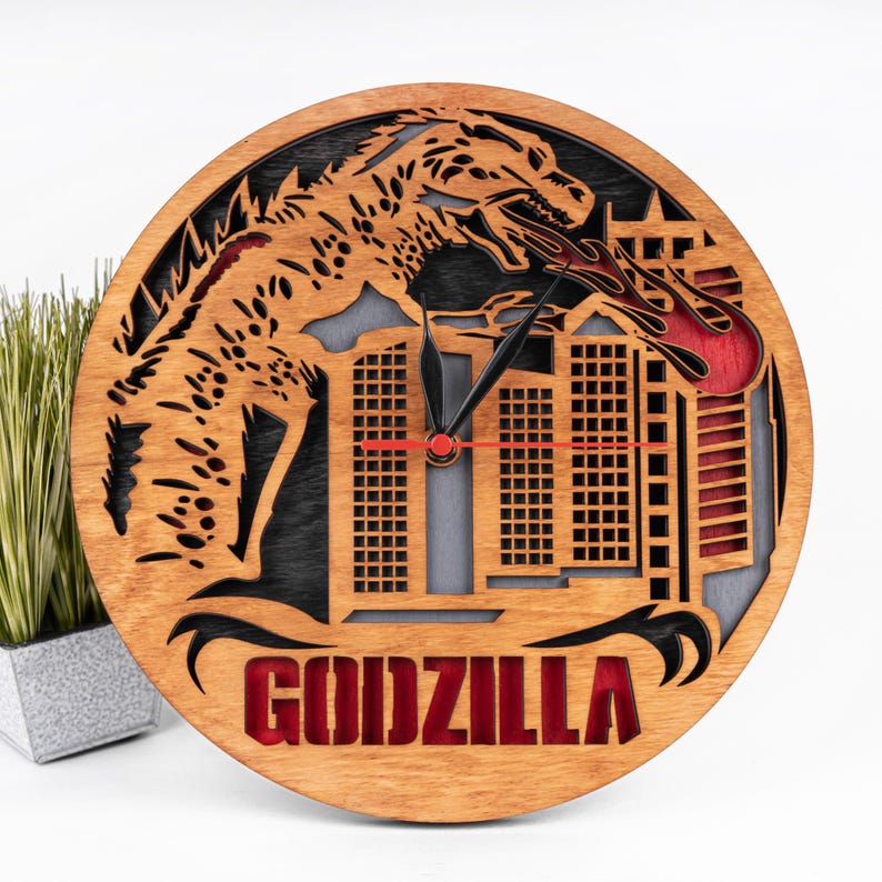 King of the Monsters Clock SVG: Laser Cut Layered Design (digital ...