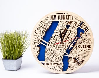 Carte de la ville de New York, couches de SVG pour Cricut, décoration États-Unis, découpe laser 3D, art du bois New York, projets Xtool, téléchargement immédiat