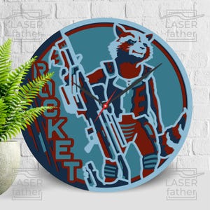 Rocket Guardians Of The Galaxy SVG, Rocket Raccoon Art, Multilayer Laser Cut, Superhero Design, Metal Cutting, Instant Download
