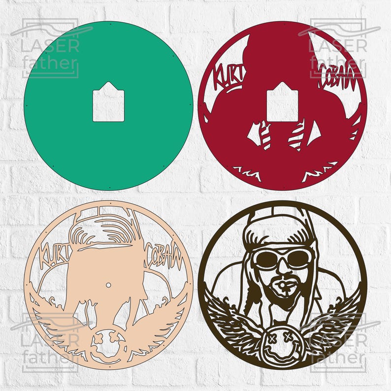 Kurt Cobain Clock SVG: Rock Music Laser Cut File (digital Download) - Etsy