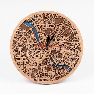 Warschau, Polen, houten 3D-kaart, stad lasergesneden, gelaagde SVG-ontwerp, digitale download, Xtool Crafts, Cricut-uitsparingen, CNC-sjabloon