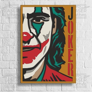 Joker Papierschnitt SVG, 3D Cricut Dateien, Sofortiger Download cdr dxf eps ai dwg, Comic Charakter, Schattenbox Projekte