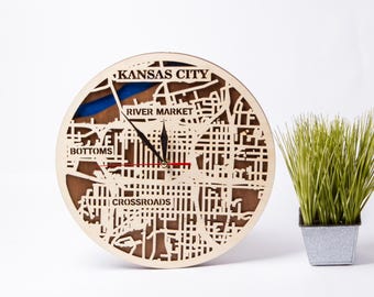 Mapa de Kansas City: Archivos 3D cortados con láser (descarga digital)
