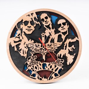 Bon Jovi SVG, archivos 3D de madera contrachapada cortados con láser, arte de música rock, plantillas en capas, diseño CNC, corte Xtool, proyectos Cricut, descarga digital