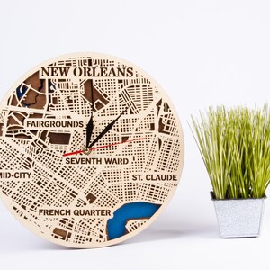 New Orleans Stadt Karte, Louisiana SVG, Schichthandwerk, USA Laser-Schnitt, Uhrvorlage, 3D-Xtool-Datei, CNC-Schneiden, Holz Cricut Design