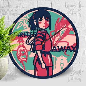 Spirited Away SVG, Chihiro Ogino Art, Dragon Haku, Wielowarstwowe cięcie laserowe, Pobieranie cyfrowe, Projektowanie anime, Rzemiosło 3D Xtool, Szablony Cricut