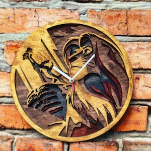 Lion King Clock, Mufasa SVG, Rafiki SVG, Simba SVG, Digital Files, Wood Laser Cutting, Layered Template, Disneyland Design, Cartoon Vector