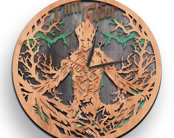 Groot Clock SVG: Guardians of the Galaxy Laser Cut File (Digital Download)