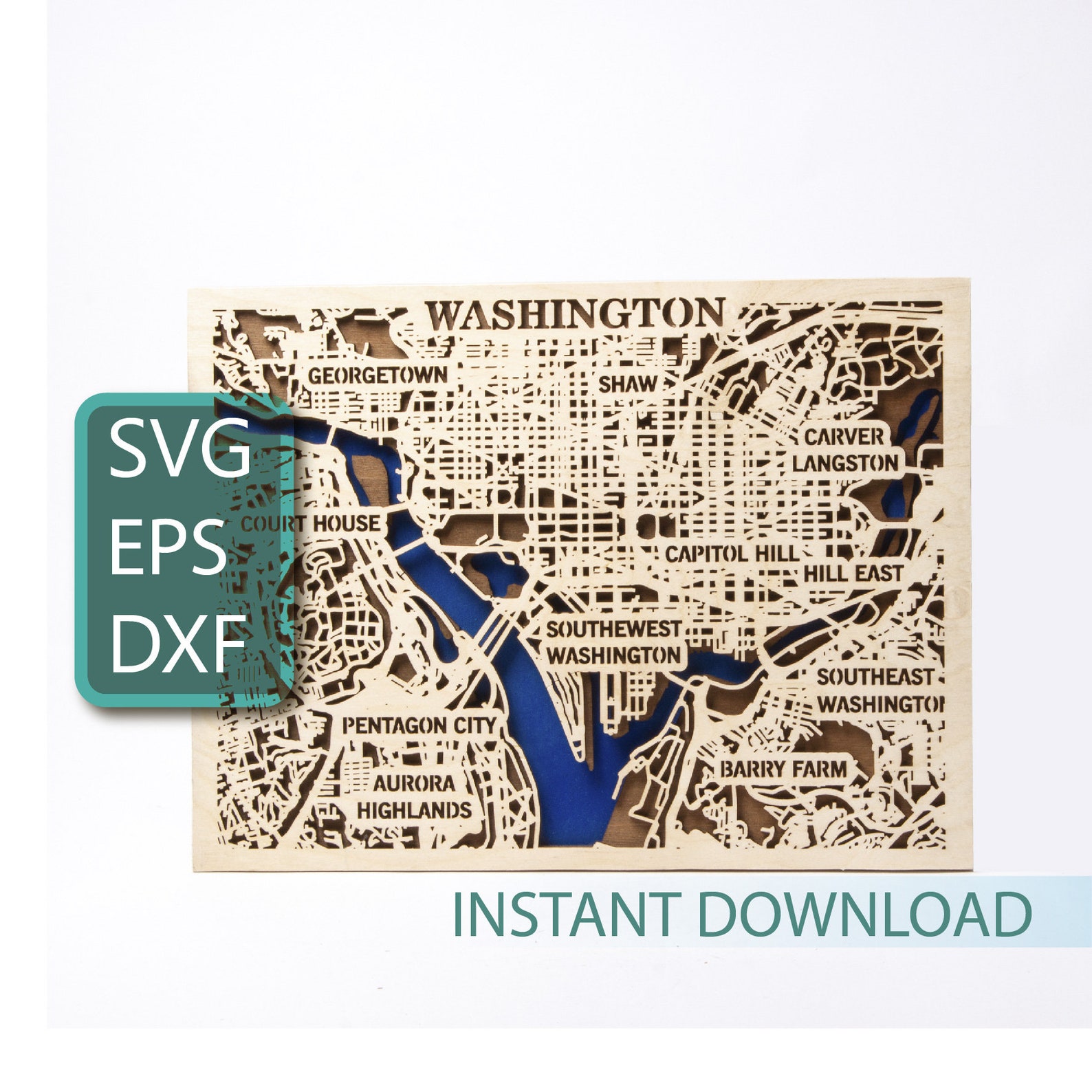 Washington Wood Map, 3D SVG Files for Cricut, Instant Download ...