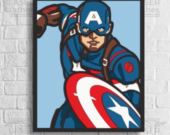 Captain America SVG: Shadow Box a strati per supereroi (download digitale)