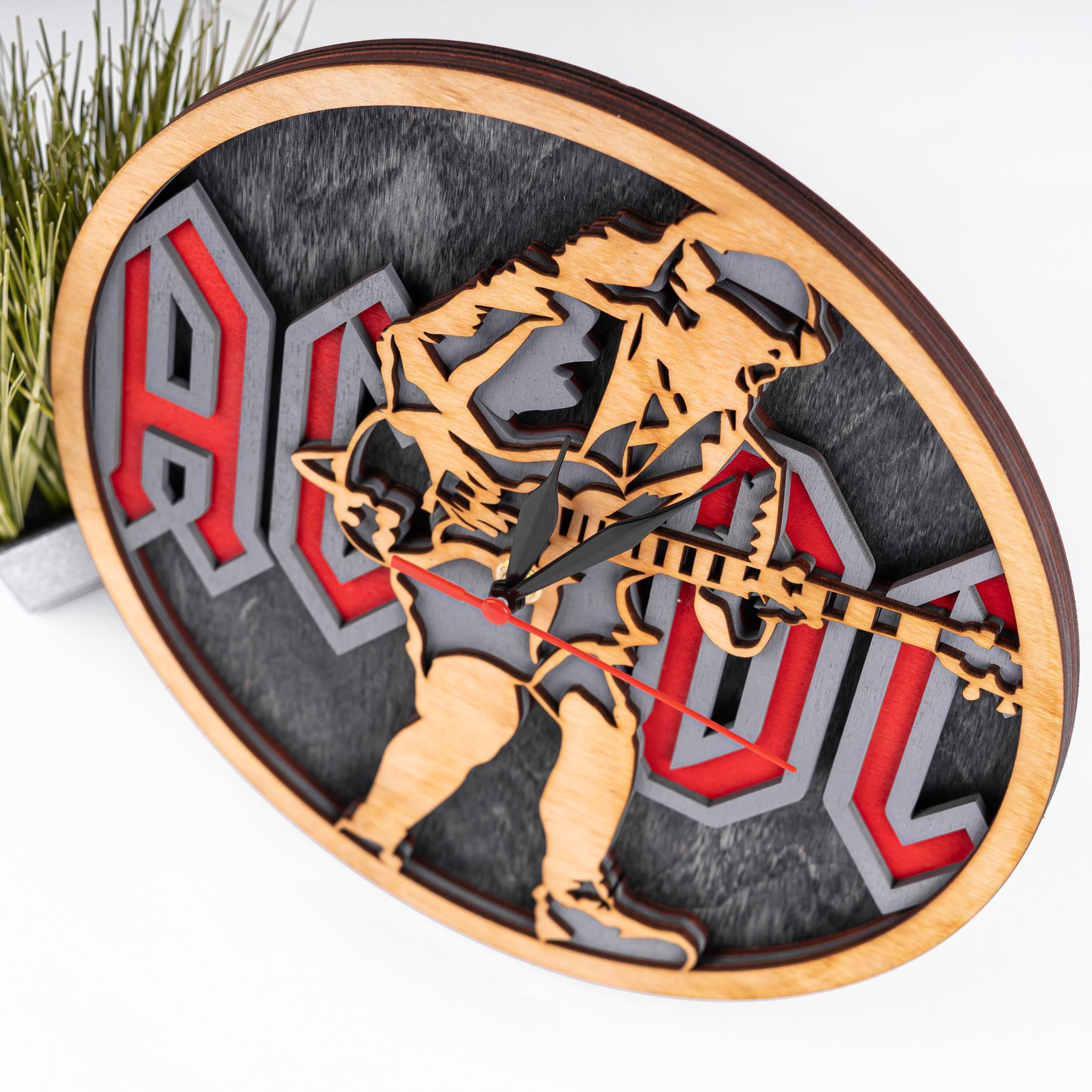 ACDC Guitarist Laser Cut Clock: Multilayer Wooden Art (digital Download ...