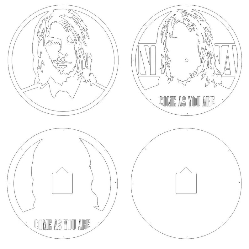 Kurt Cobain Clock SVG: Layered Laser Cut File (digital Files) - Etsy