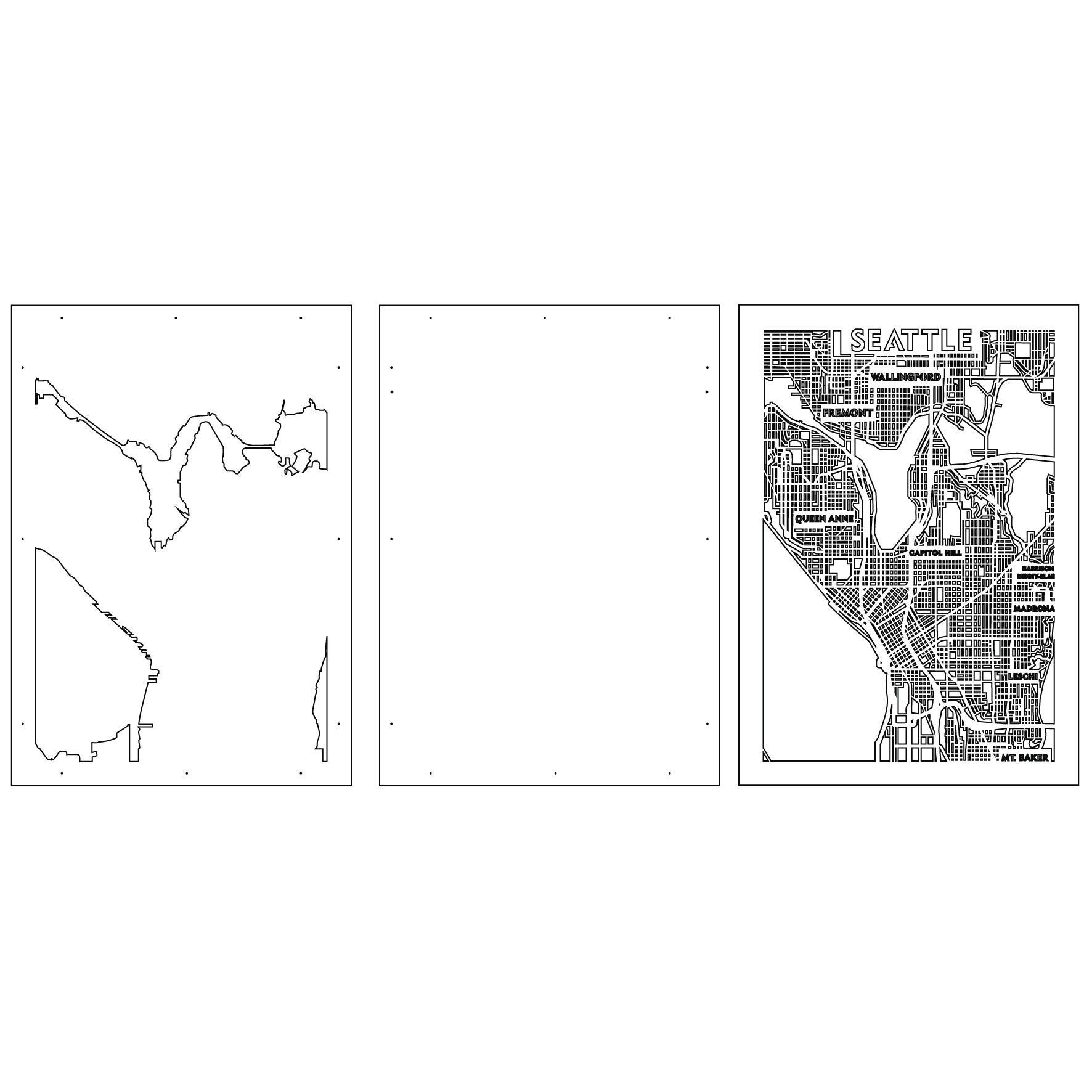 Seattle Map SVG: Multilayer Laser Cut Files (digital Download) - Etsy
